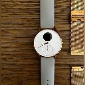 Withings 36mm Steel HR Smartwatch  with two bands, charger